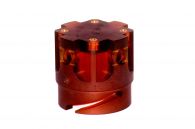 Medical component machined out of a specialized plastic called Ultem.
