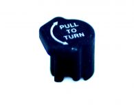 Prototype, screen printed 4 Axis milled anodized aluminum knob.